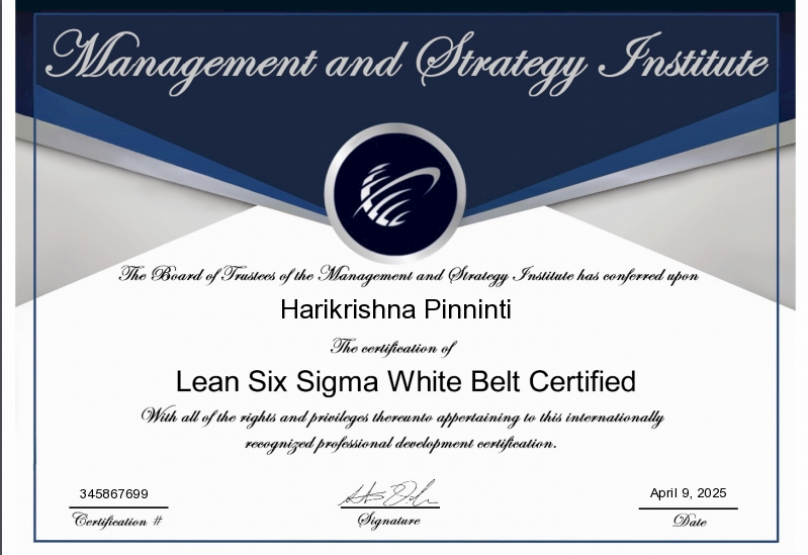 Lean Six Sigma White Belt Certificate